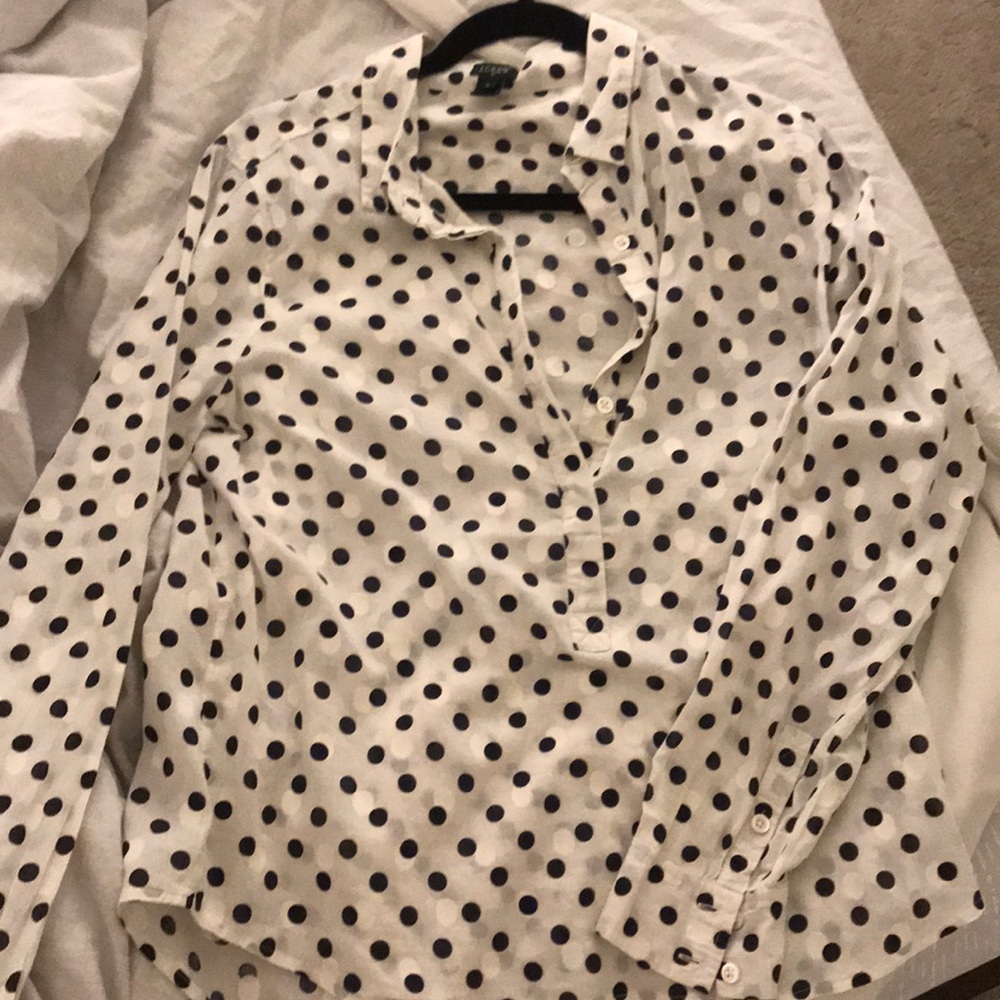 J Crew polka dot shirt